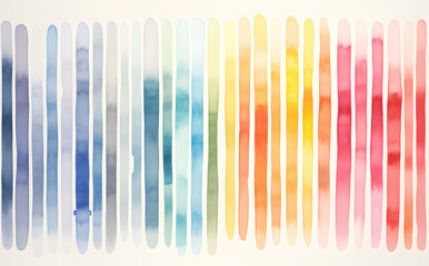 Wall Mural - abstract watercolor background, rainbow color stripes