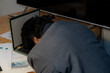 © virojt - businessman sleeping at desk, Work hard late.
