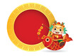 Happy Chinese New Year 2024, Cute dragon riding red carp fish