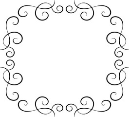 Wall Mural - Vector frame and vignette for design template. Element in Victorian style. Ornate decor for invitations, greeting cards, certificate, thank you message