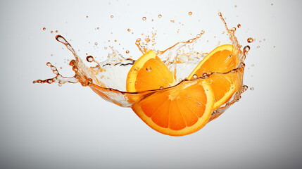 Wall Mural - abstract orange background with water splash