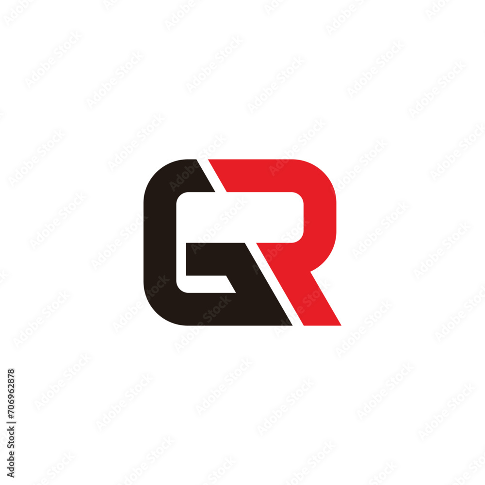letter gr square slice logo vector Stock Vector | Adobe Stock