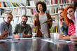 © NDABCREATIVITY - Group of young multiracial business people are working together in modern office. Freelancer concept