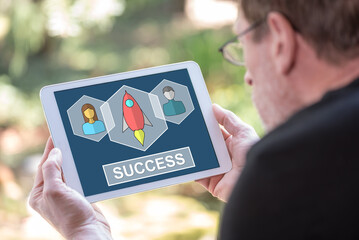 Poster - Business success concept on a tablet