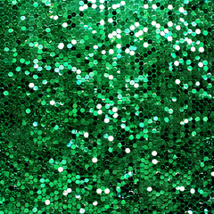 Wall Mural - green sparkle glitter background. glittering sequins wall.