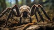 Close-Up of Goliath Bird-Eater Spider on Ground, Detailed View of Arachnid in Natural Habitat
