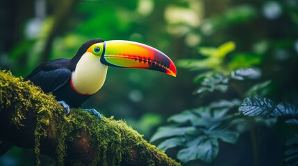 Captive toco toucan (Ramphastos toco), Parque das Aves, Foz do Iguacu, Parana State, Brazil, South America