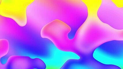 Aufkleber - Abstract colorful trendy wavy background. 4k looping footage