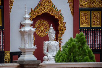 Beautiful temples in Thailand in the rainy season