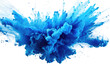 Blue Powder Burst, an Explosive Display of Vibrant Powder Particles on a White or Clear Surface PNG Transparent Background