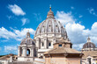 Detailed close up view on Michelangelos Dome of St Peter Basilica in Vatican City, Rome, Lazio, Europe