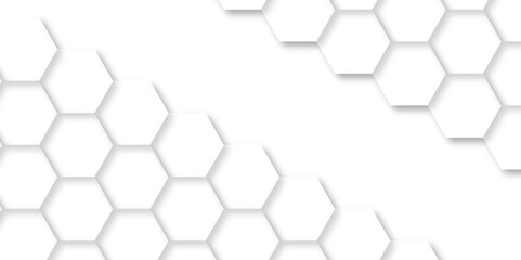 Abstract background with hexagons Background with hexagons. Abstract background with lines. white texture background. White surface with hexagonal light rays .