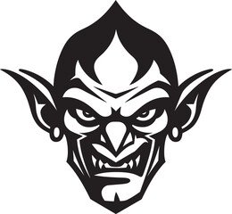 Wall Mural - MalevolentMinion Cartoon Goblin Logo SinisterSprite Full Body Goblin Emblem