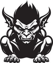 Sticker - WickedWhimsy Evil Goblin Vector GoblinGrotesque Cartoon Iconic Design
