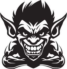 Sticker - MaleficentMischief Goblin Logo CreepyCreature Full Body Goblin Symbol