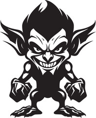 Canvas Print - MaleficentMischief Goblin Logo CreepyCreature Full Body Goblin Symbol