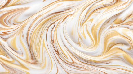 Wall Mural - Close-up of vanilla ice cream texture. Top view of frozen white-yellow gelato surface. Food background. Generative AI