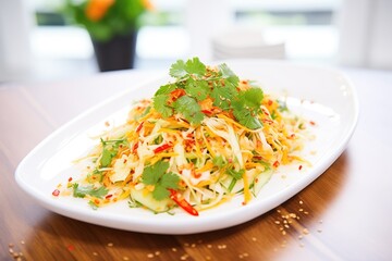 Poster - asian slaw with spicy dressing, chili flakes decor