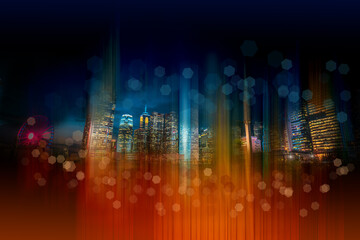 Poster - Abstract city in vertical motion blur background