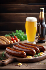 sausages and beer, generated by artificial intelligence