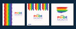 Vector pride month social media template three new designs
