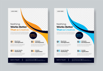 Corporate Business Flyer template layout 2 color design concept in the template.