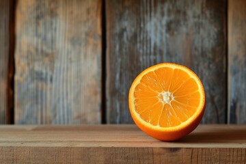 Orange fresh fruit on wooden table. Generative AI