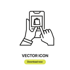 Leinwandbilder - Online Shopping icon vector. Linear-style sign for mobile concept and web design. Online Shopping symbol illustration. Pixel vector graphics - Vector.	
