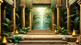 Egyptian temple illustration for casino games background. Egyptian palace background illustration. Slot game Egyptian background.