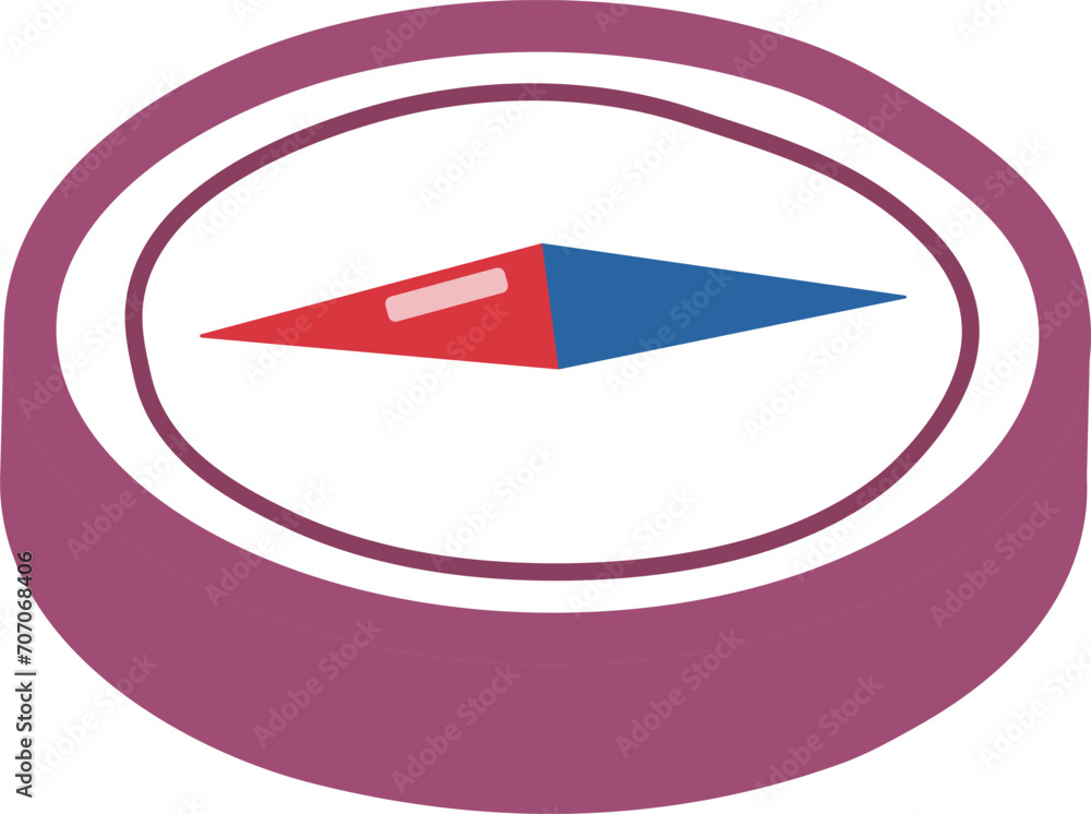 Stylized compass rose with red and blue pointer. Navigational compass ...