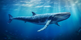 Fototapeta Do akwarium - a huge whale in the deep waters of the ocean