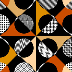 Aufkleber - Geometric abstract pattern retro style. Seamless vector pattern.