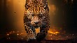 Jaguar walking down penetrating eyes realistic image Ai generated art