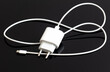 © schankz - White adapter isolated black background