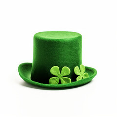 Wall Mural - a st patricks day traditional green leprechaun hat isolated on a white background