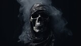 Fototapeta  - Monochromatyczne black skull hipster czaszki chmury image Ai generated art