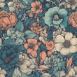Hand drawn background with flowers iw 5