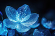 Illustration of isolated fantasy bioluminescent flower glowing in the dark
