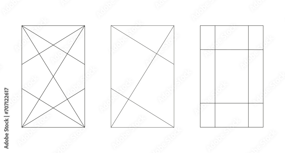Golden ratio grid set Method golden section template Fibonacci array Golden ratio grid set Method golden section template Fibonacci array