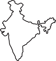 Wall Mural - India map vector illustration. black color on white background