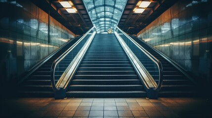 Poster - escalator in the airport