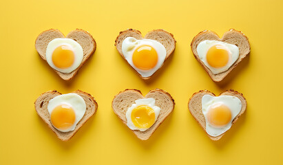 Wall Mural - fried egg with toast on a plate