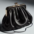 satin purse in black isolated on white
