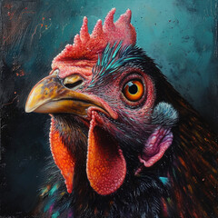 Poster - Close up of the portrait of a chicken