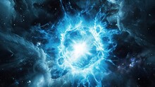 Neutron Star Exploding, Cold Bluish Colors