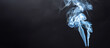 Banner mit schwarzem Hintergrund und Rauch von einem Räucherstäbchen im Vordergrund, copy space