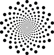 Circle Dotted Pattern Spiral Flower Isolated On White Background Vector Illustration