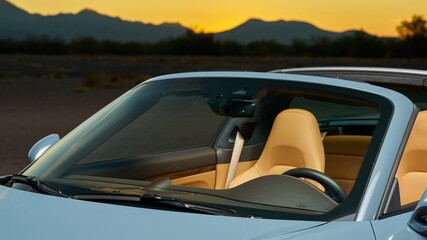 Poster - Windshield of a blue car