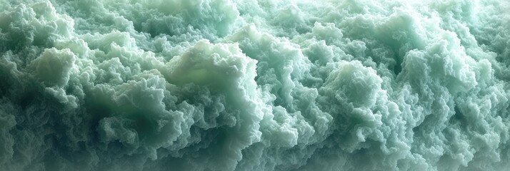 Poster - powerful and tumultuous beauty of the sea with a close-up on the churning teal waters, evoking the immense energy and the dynamic movement of ocean waves
