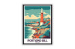 Portland Bill, Dorset. Vintage Travel Posters. Vector art. Famous Tourist Destinations Posters Art Prints Wall Art and Print Set Abstract Travel for Hikers Campers Living Room Decor